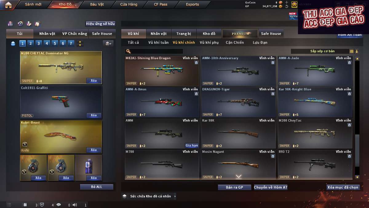 shop acc cf uy tin gia re